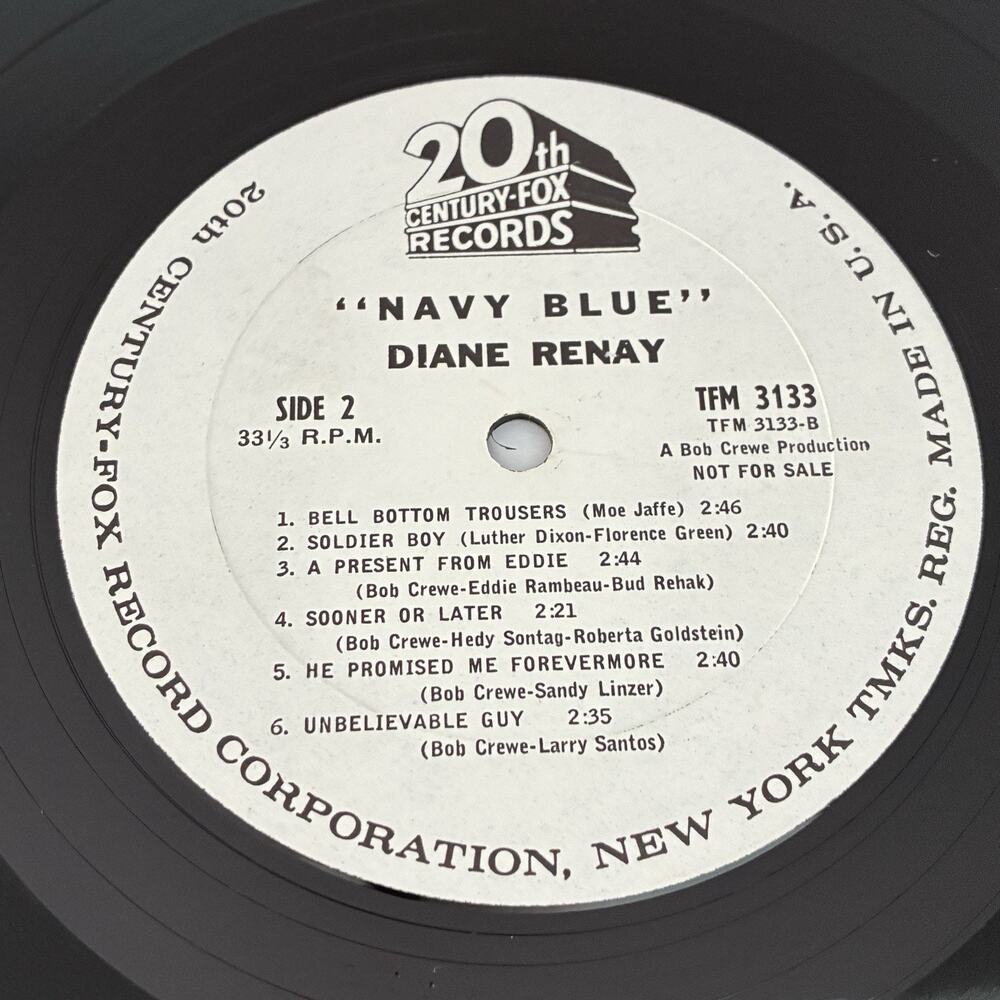 Diane Renay Navy Blue Vinyl LP 1964 20th Century Fox Records TFM 3133 Promo Mono - Picture 5 of 7